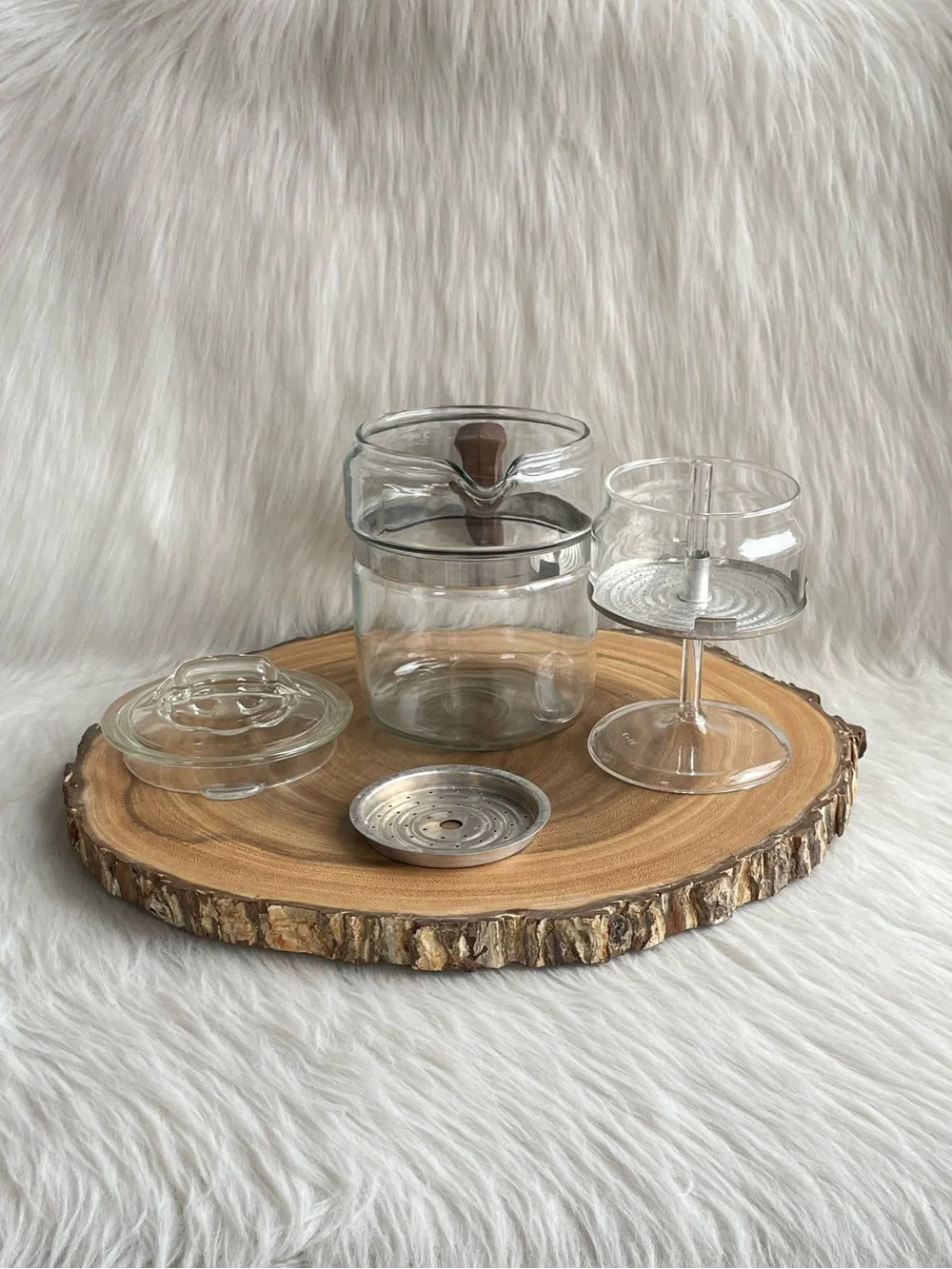 Pyrex vintage flameware glass stovetop percolator